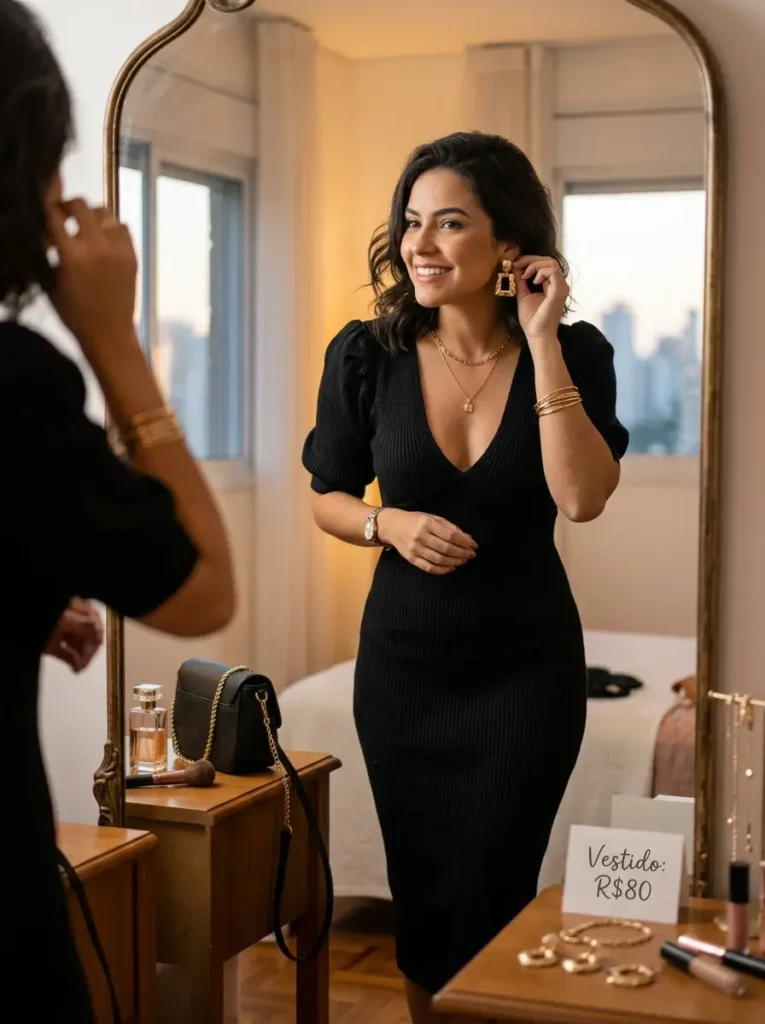 Looks para Eventos Formais: Como Estar Impecável Gastando Menos de R$ 200 2 vestido preto elegante